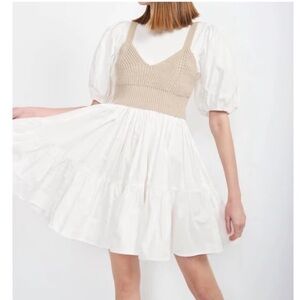 En Saison Mixed Media Knit Vest Mini Dress